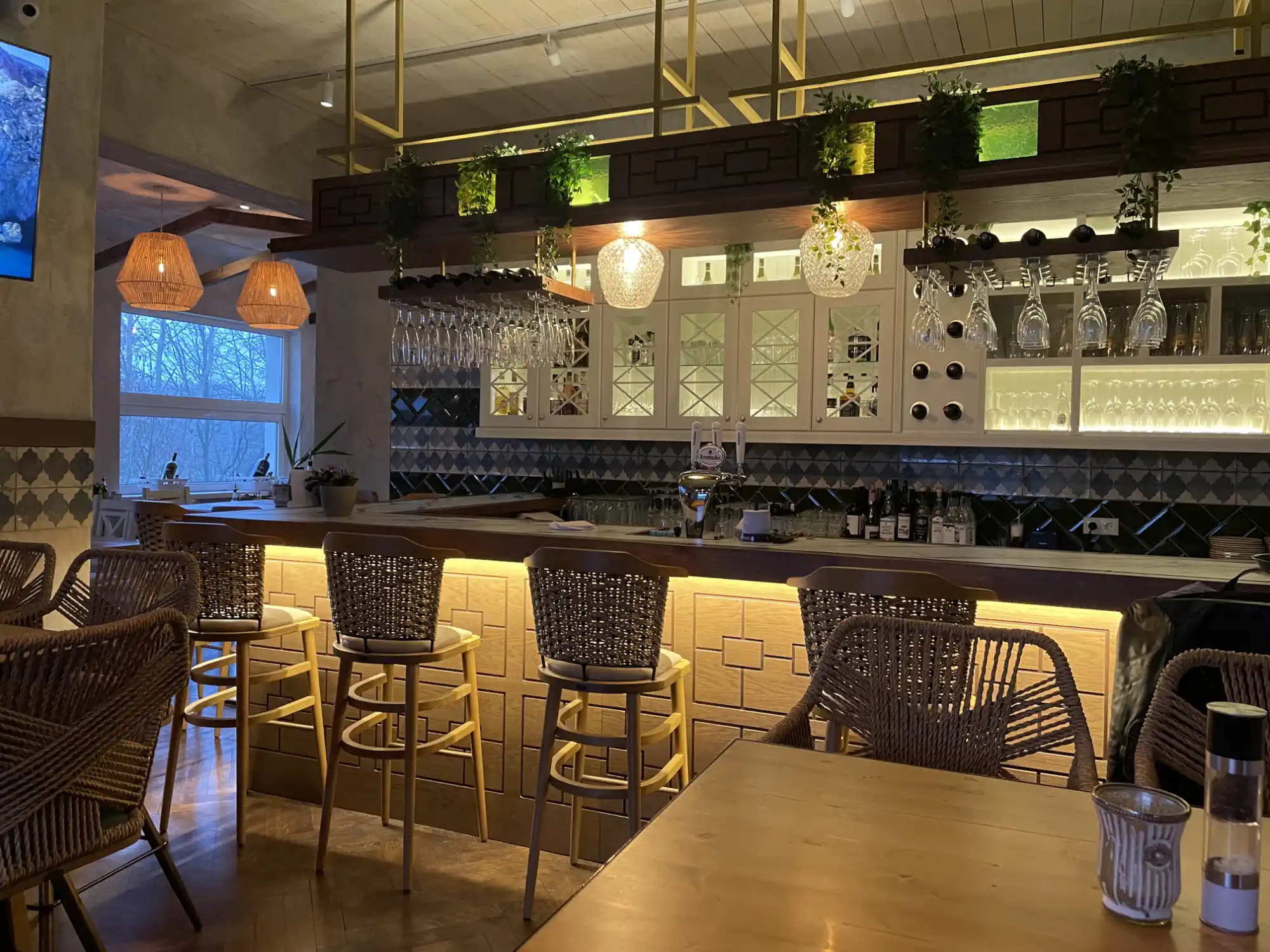 Oikos modern Greek restaurant in Hanover, Germany
