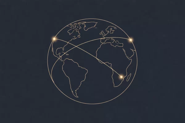 Global network representing Greek events worldwide
