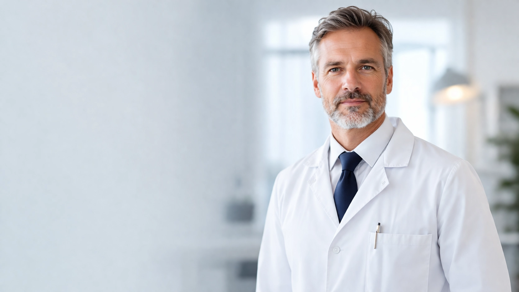 Male doctor in modern clinic