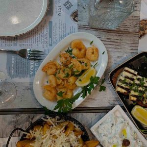 Greek dishes served at Mezé Mezé Taverna in Stuttgart