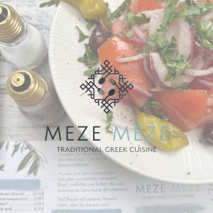 Selection of Greek dishes served at Mezé Mezé in Stuttgart