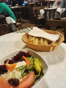 Greek dishes served at Taverne Nico in Frankfurt