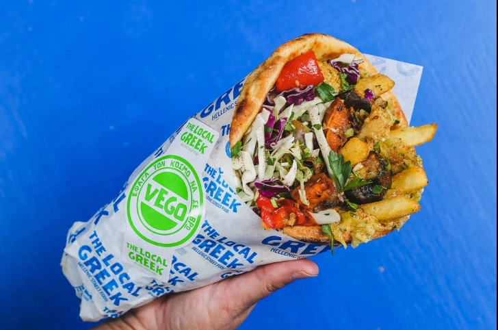 Traditional Greek yiros at The Local Greek in Adelaide