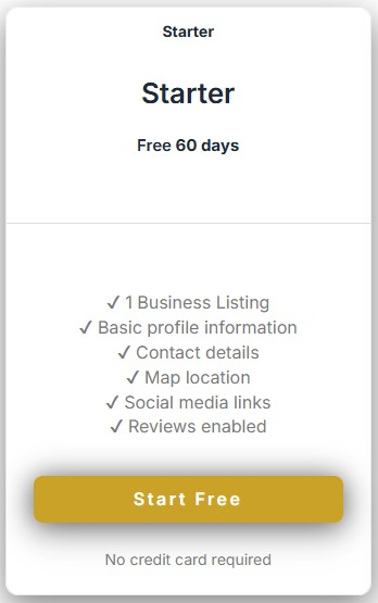 Kalostous Starter free business listing package for 60 days