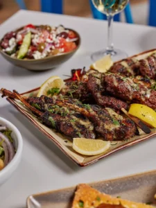 Traditional Greek charcoal-grilled dishes
