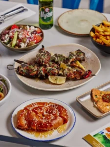 Shared Greek dining with family and friends