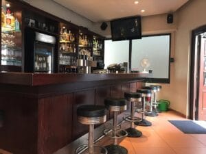 Bar and counter area inside Taverna Alexander's