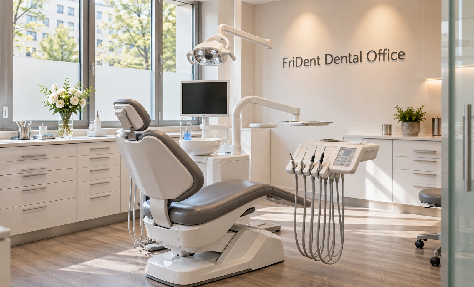 FriDent dental treatment room of Dr. Christos Madarlis in Düsseldorf