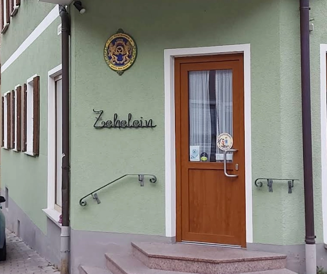 Restaurant Delphi sign outside Brauhaus Döbler in Bad Windsheim