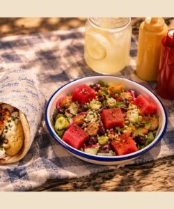 Greek-style salad served at Saloniki Greek in Boston