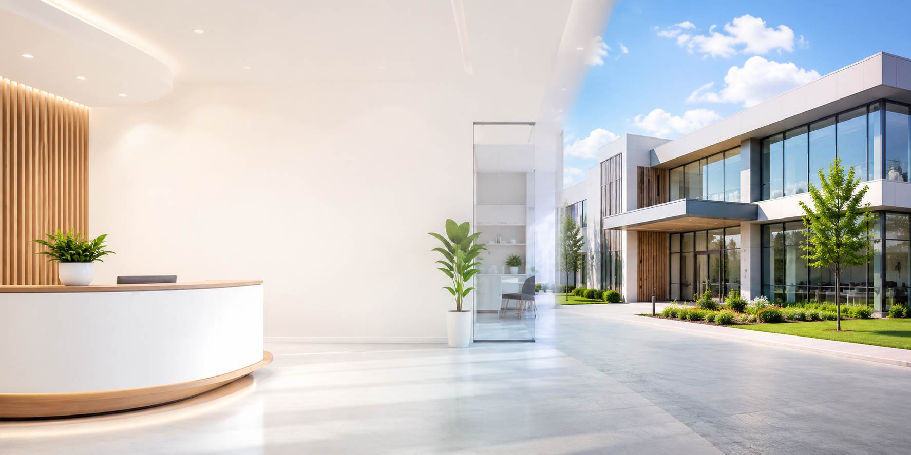 Modern healthcare clinic and medical office used as the default cover image for healthcare listings on Kalostous.