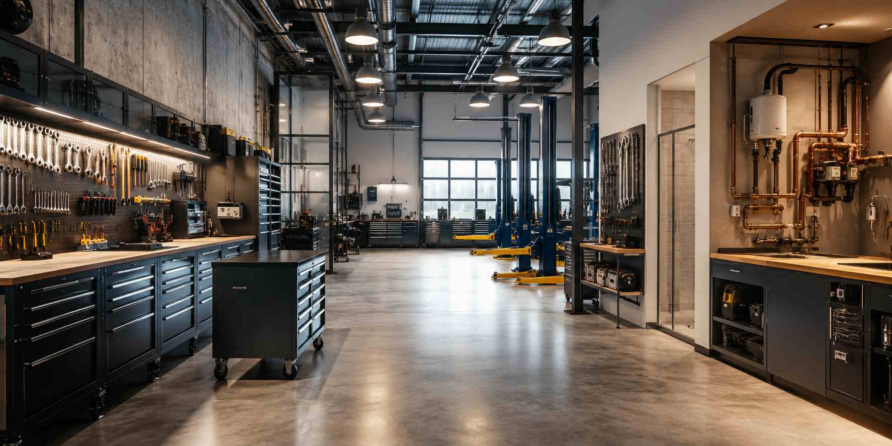 Modern workshop and professional service environment used as the default cover image for service business listings.