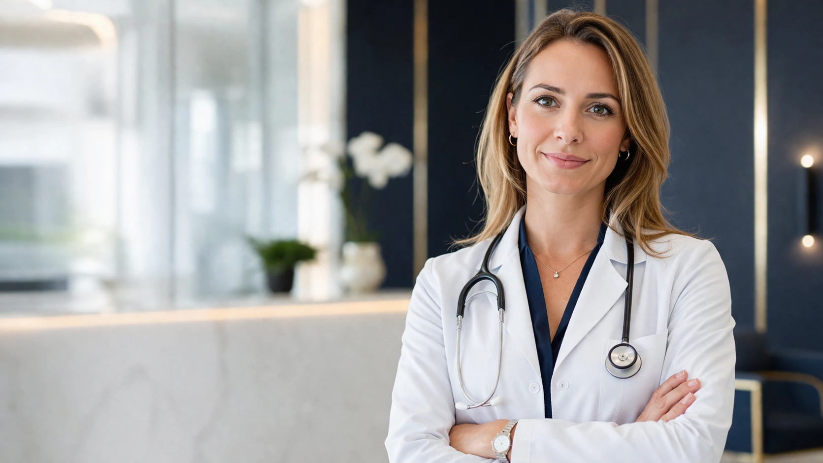 Female doctor in modern clinic