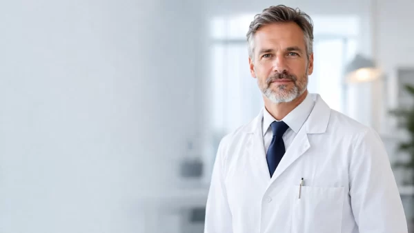Male doctor in modern clinic