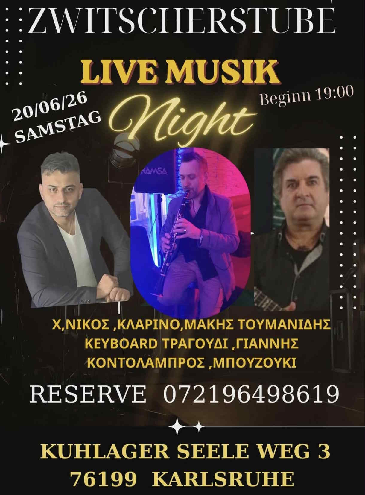 Greek Live Music Night at Zwitscherstube in Karlsruhe on June 20, 2026