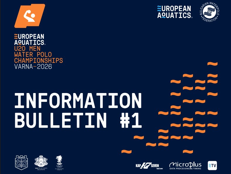 Official logo of the European Aquatics U20 Water Polo Championship Men Varna 2026 in Bulgaria