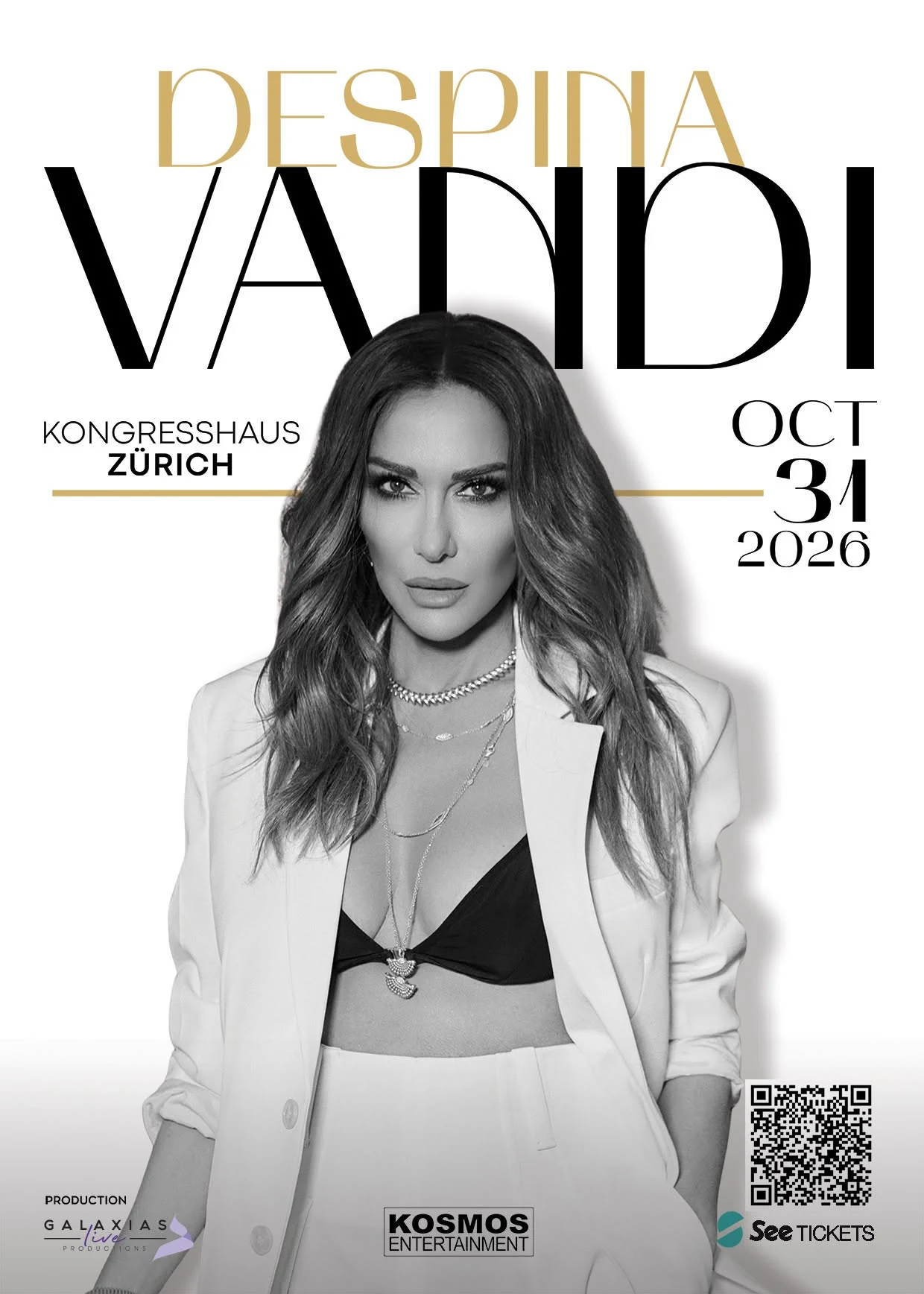 Despina Vandi live at Kongresshaus Zürich on October 31, 2026