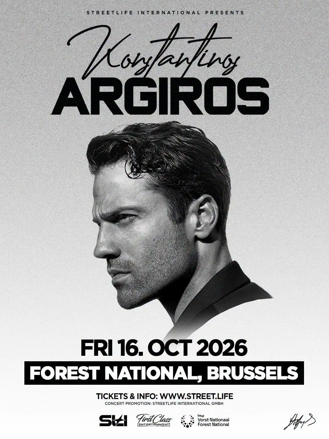 Konstantinos Argiros live at Forest National in Brussels, Belgium on October 16, 2026