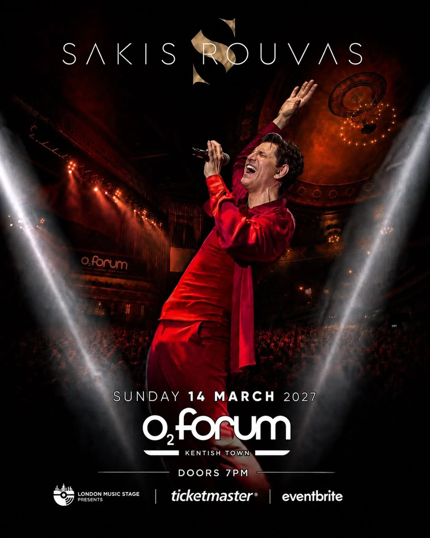 Sakis Rouvas live at O2 Forum Kentish Town in London on March 14, 2027