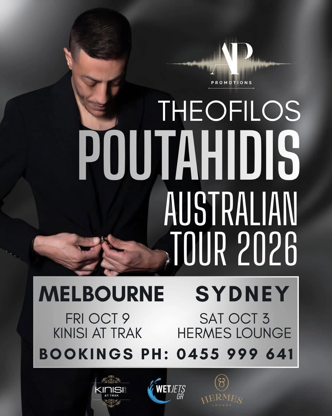 Theofilos Poutahidis Australian Tour 2026 live at Hermes Lounge in Sydney on October 3