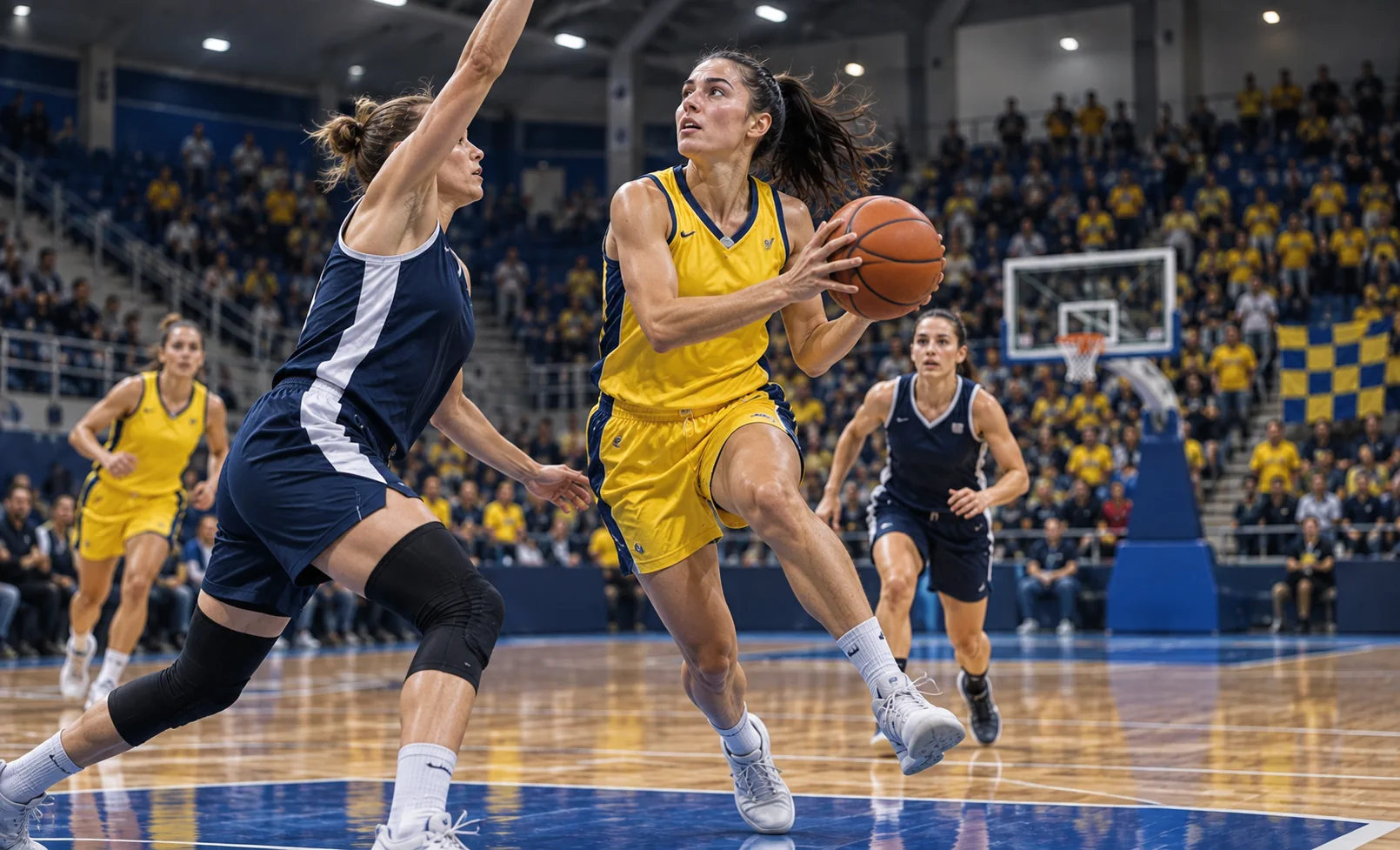 Women’s basketball game action representing AEL Limassol WBC in Cyprus