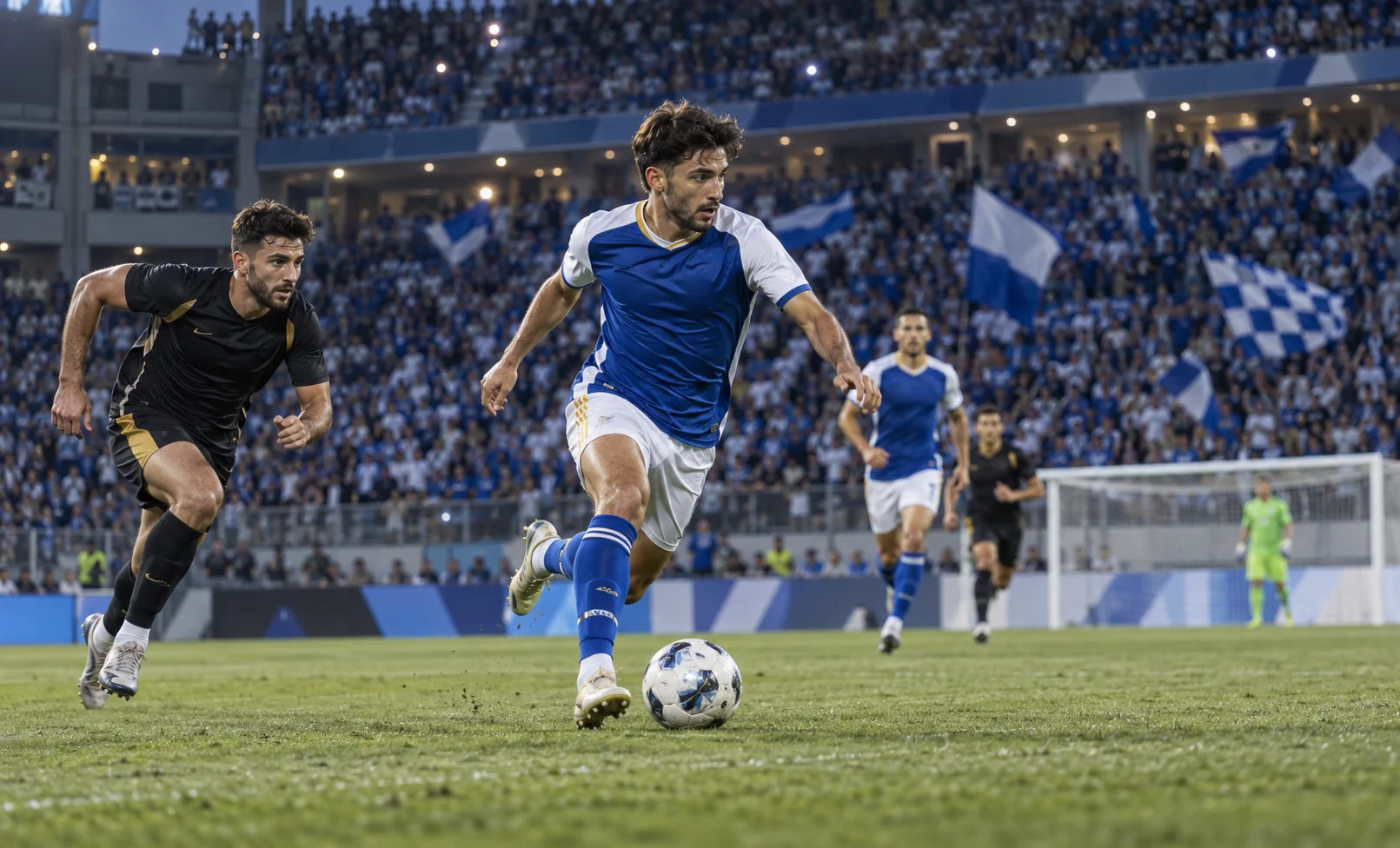 Football match action representing Pafos FC in Cyprus