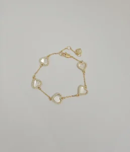 Gold-tone heart bracelet with light inlays from VIORÉA Jewellery in Stuttgart