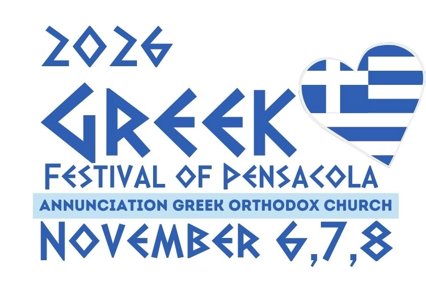 Official artwork for the 66th Annual Pensacola Greek Festival on November 6–8, 2026