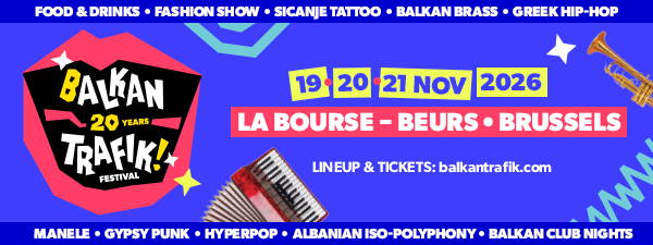 Balkan Trafik 20 Years festival visual for the 2026 edition in Brussels
