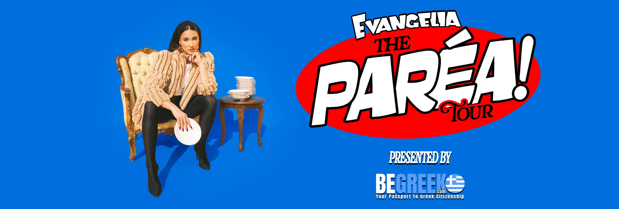 Official poster for Evangelia’s The Paréa Tour USA