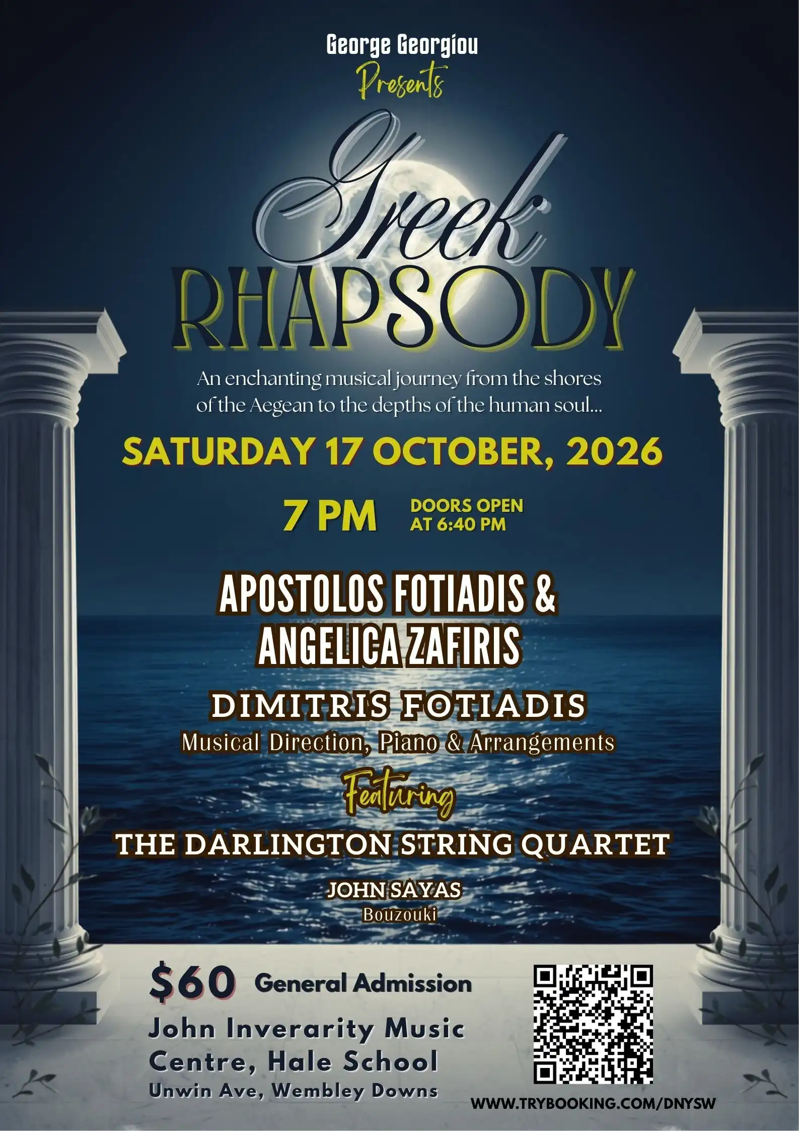 Official poster for Greek Rhapsody in Perth on October 17, 2026