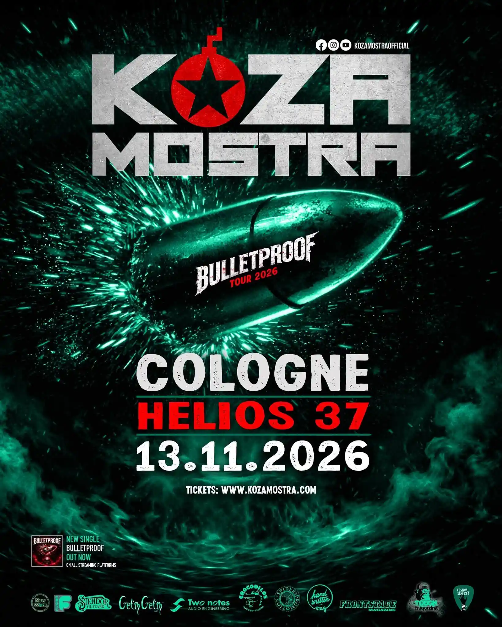 Poster for Koza Mostra at HELIOS37 in Cologne on November 13, 2026