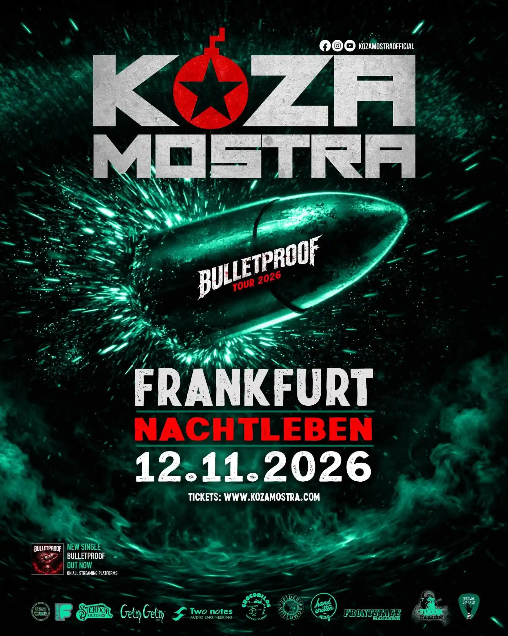 Poster for Koza Mostra at Nachtleben in Frankfurt on November 12, 2026