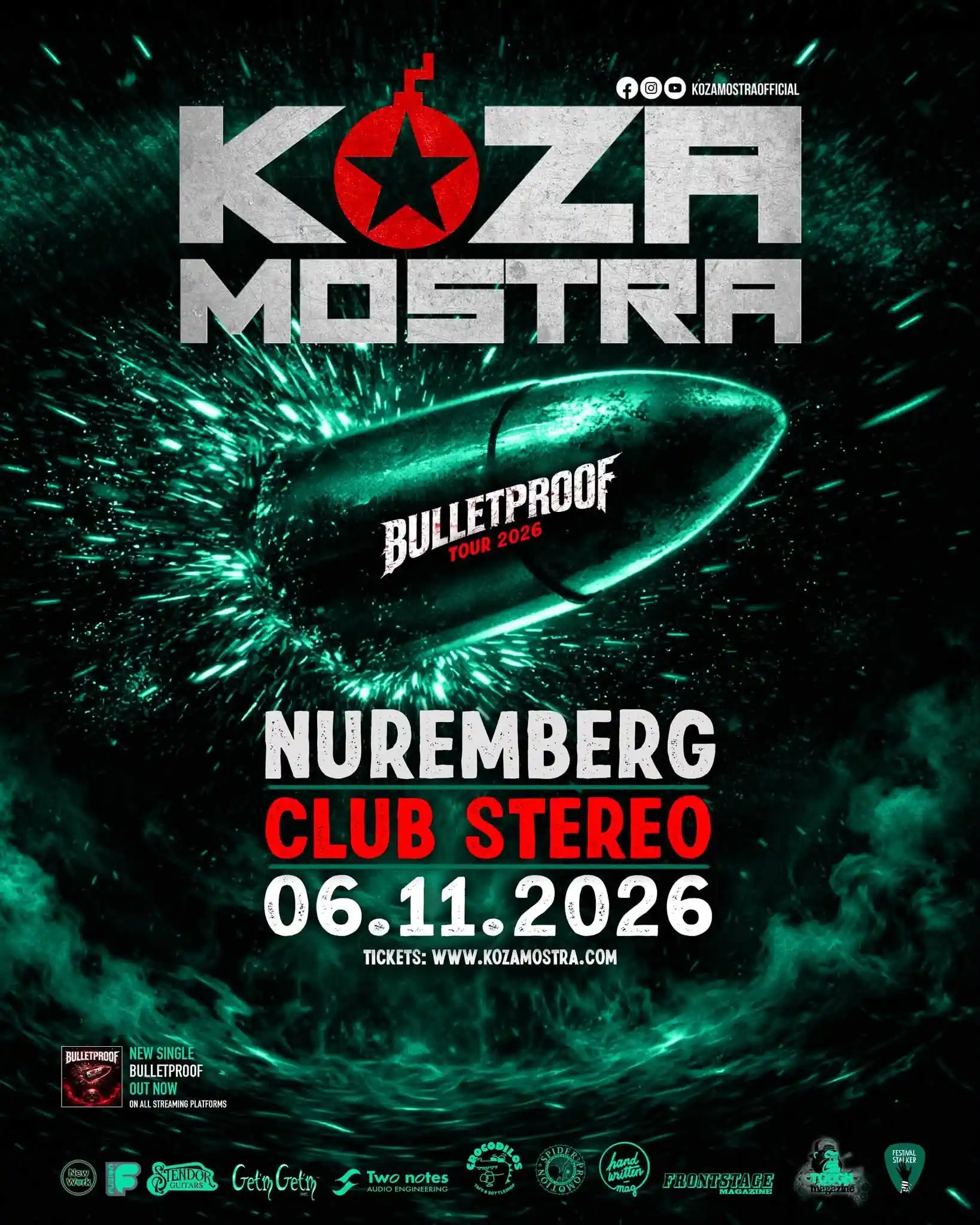 Poster for Koza Mostra at Club Stereo in Nuremberg on November 6, 2026