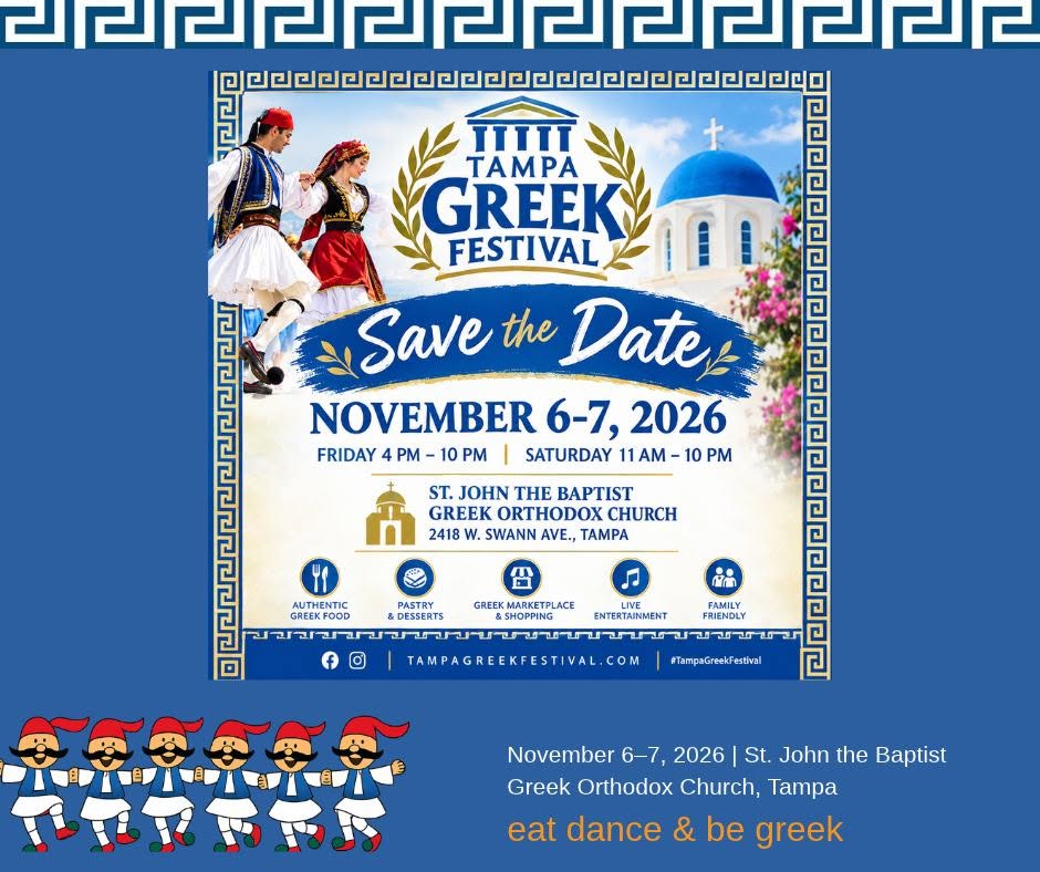 Official poster for Tampa Greek Festival on November 6 and 7, 2026